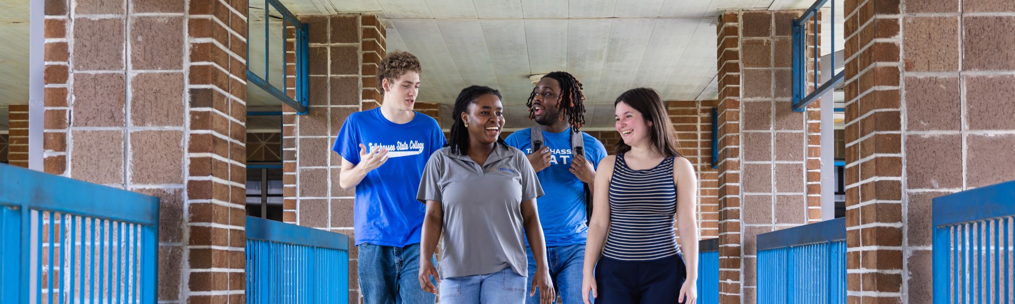 Students walking on campus