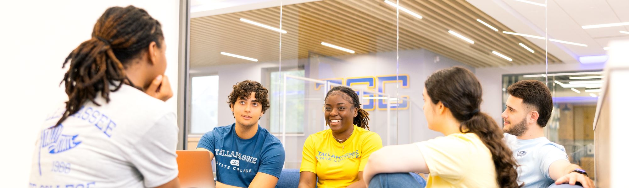 Group of students studying together.